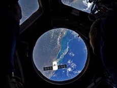 SpaceX Dragon from the ISS Cupola